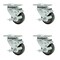 Service Caster 3.5 Inch Gray Polyurethane Wheel Swivel Top Plate Caster Set with Brake SCC SCC-20S3514-PPUB-TLB-4 - alternate 1